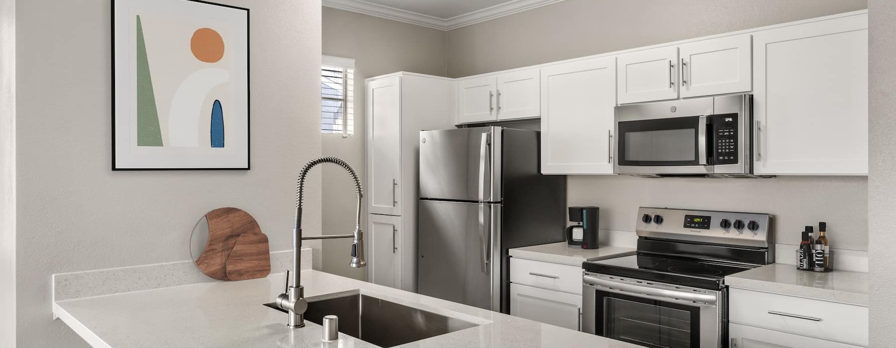 kitchens with bright interior lighting