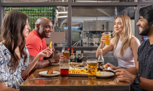 people eating in a restaurant