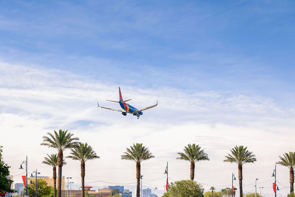 plane landing at airport